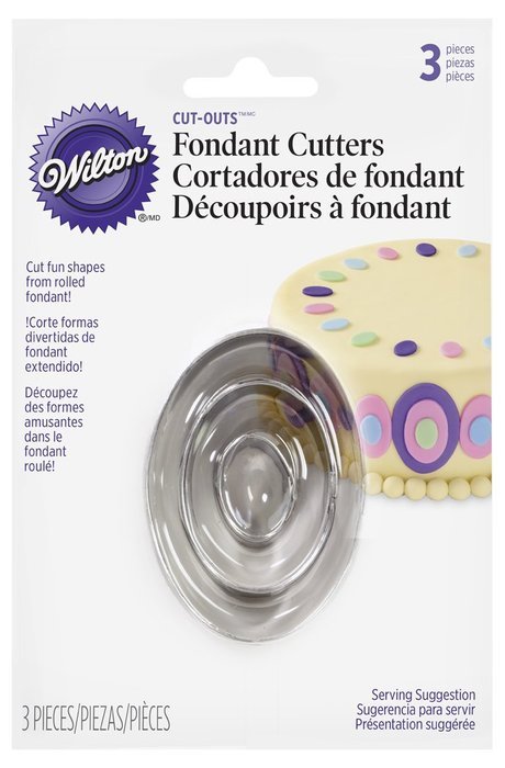 Wilton 417-438 Wilton Oval Fondant Cut-Outs, Set of 3 N2