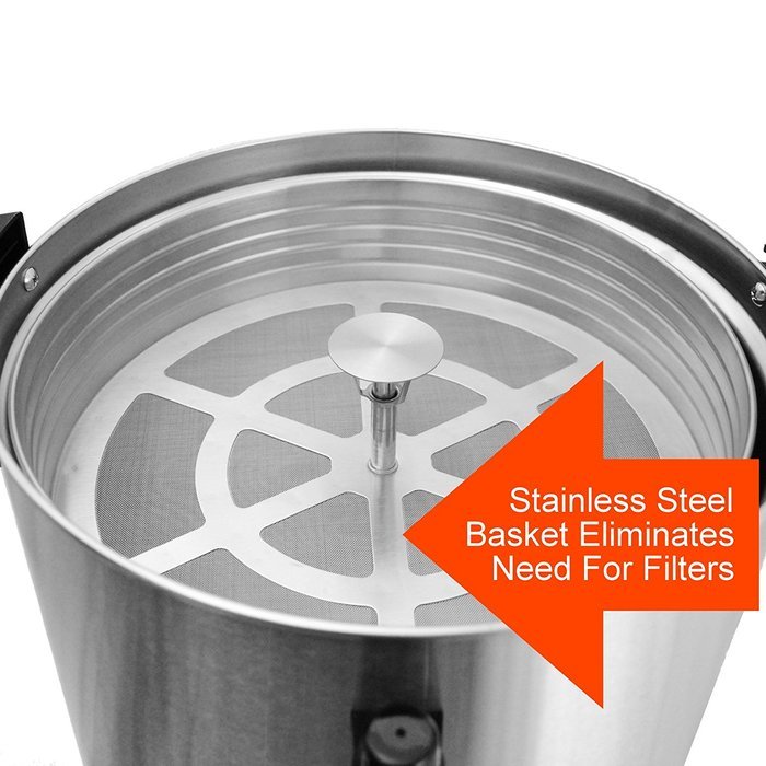 Cafe Amoroso 100 Cup Stainless Steel Coffee Urn - Premium Commercial Double Wall Design - Perfect For Catering...