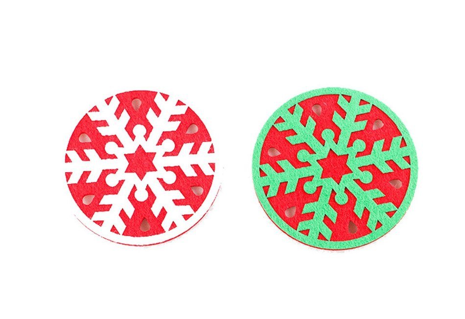 Genluna Christmas Coffee Coaster Winter Art Soft Coasters Free Snowflake 2pcs