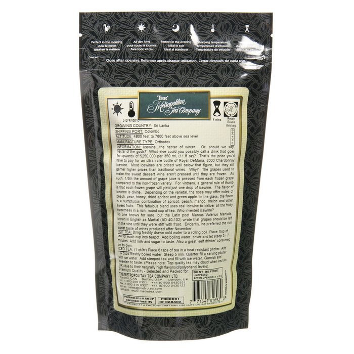 Metropolitan Tea Discovery Loose Tea Pack, Ice Wine Flavored Black, 100gm N4