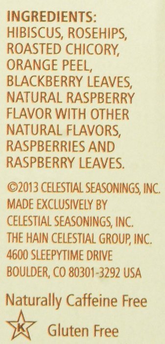 Celestial Seasonings Raspberry Zinger Herbal Tea, 20 Count N2