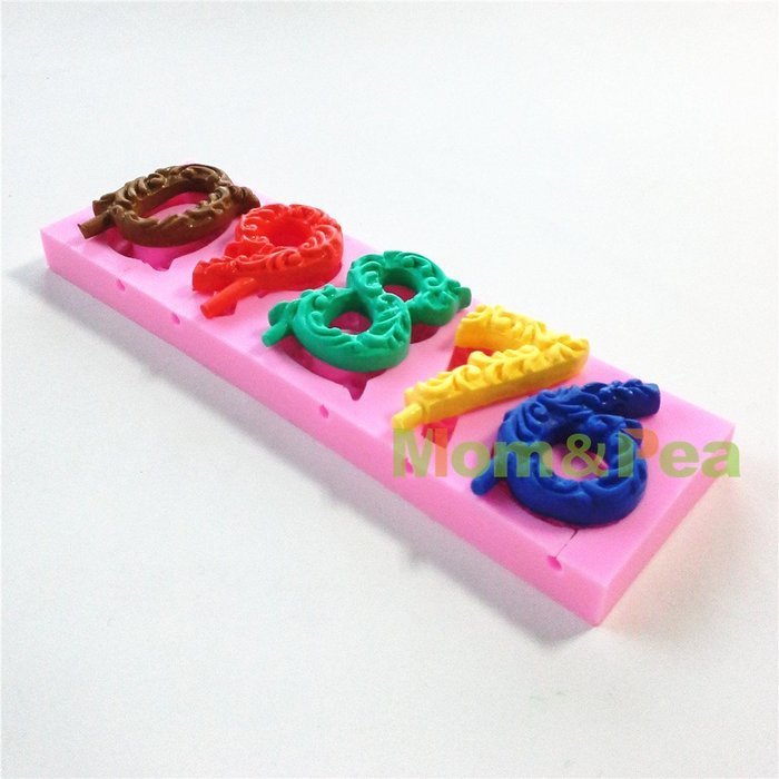 Mom&pea 0589 Candle Numbers Shaped Silicone Mould for Fondant Cake Sugar Paste Cake Decoration 3d Cake Toppers... N6