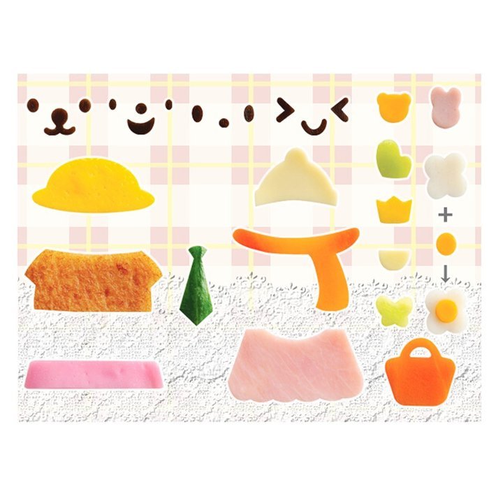 Witkey 2pcs Bento Accessories Rice Ball Mold Suit Creative Lovely Seaweed Sushi Material Tool Clamp Laver Embossing... N2