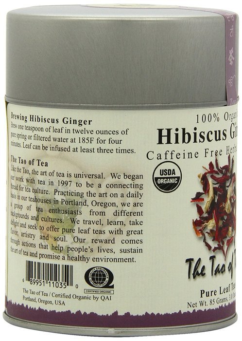 The Tao of Tea, Hibiscus Ginger Tea, Loose Leaf, 3.0 Ounce Tin N9
