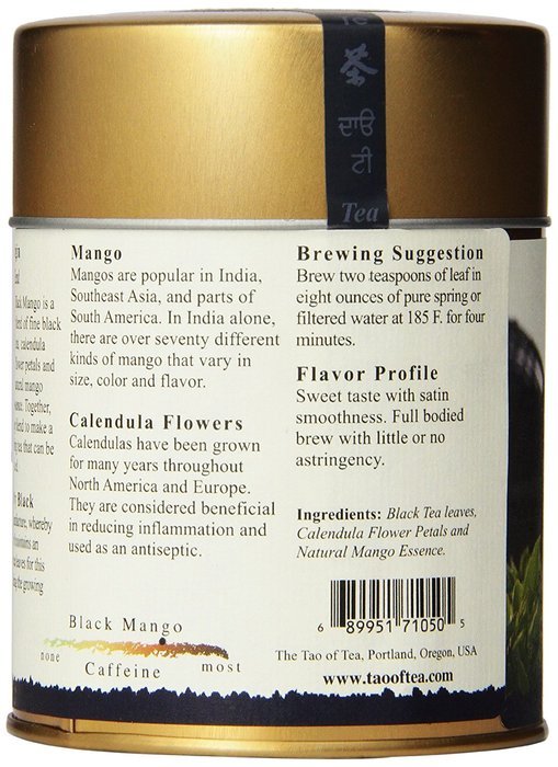The Tao of Tea, Black Mango Black Tea, Loose Leaf, 4 Ounce Tin N3