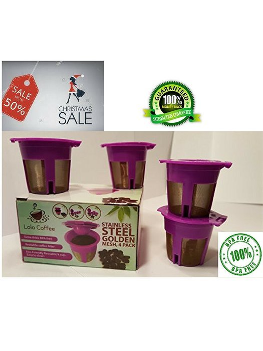 (HOT DEAL) 4 Pack Stainless Steel Reusable K-cup Coffee Filter Set, Best Refillable / Compatible with Keurig 2.0...