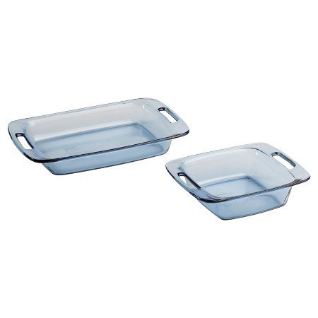 New Tinted Glass Bakeware 2pc Set 3qt & 8in Atlantic