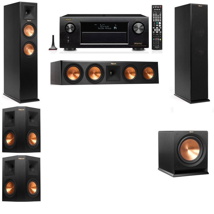 Klipsch RP-260F Tower Speakers-R112SW-5.1-Denon AVR-X3200W