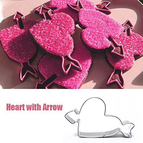 Stainless Steel Arrow Heart Cookie Cutter Cake Baking Mold shopping N4