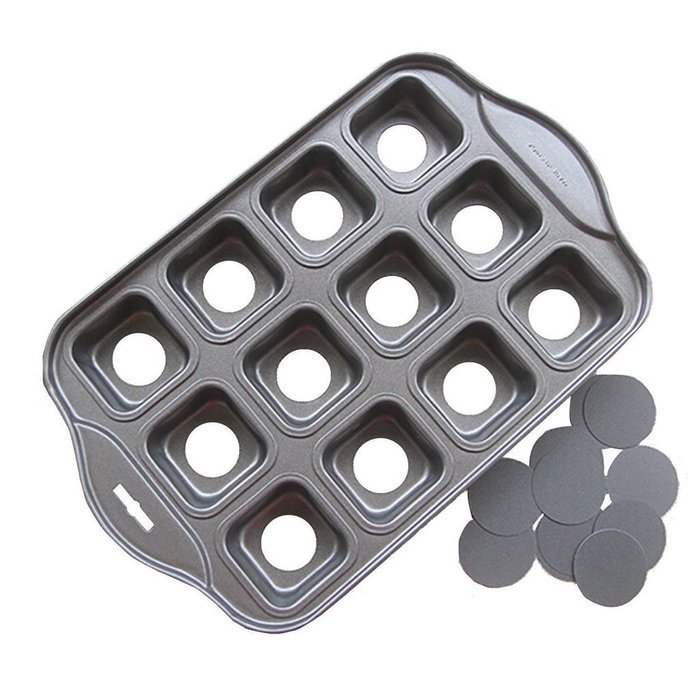 Ancdream 8 Cup Non Stick Muffin Cupcake Cake Loose Bases Baking Trays - Rectangle N12
