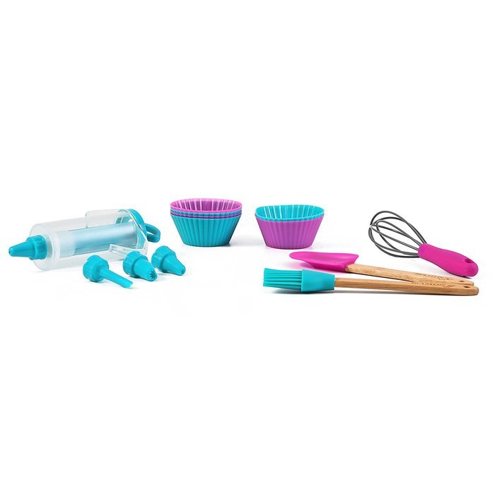 Holstein Housewares HB-07013EM 14 Piece Cupcake Baking Set - Teal/Magenta N2