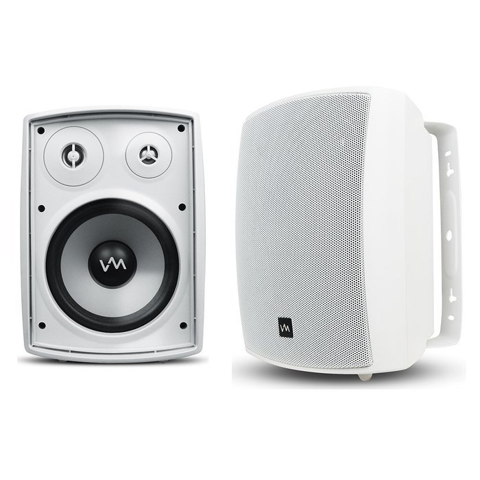 VM Audio 300W Waterproof Indoor/Outdoor Porch Speaker Pair Set, White | SR-WOD6