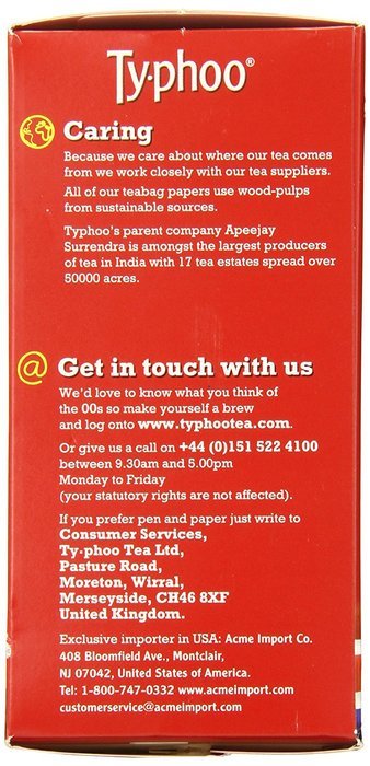 Typhoo British Tea, Decaf, Foil fresh teabags, 80 Count N7