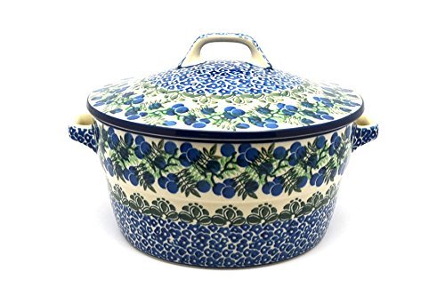 Polish Pottery Baker - Round Covered Casserole - Huckleberry
