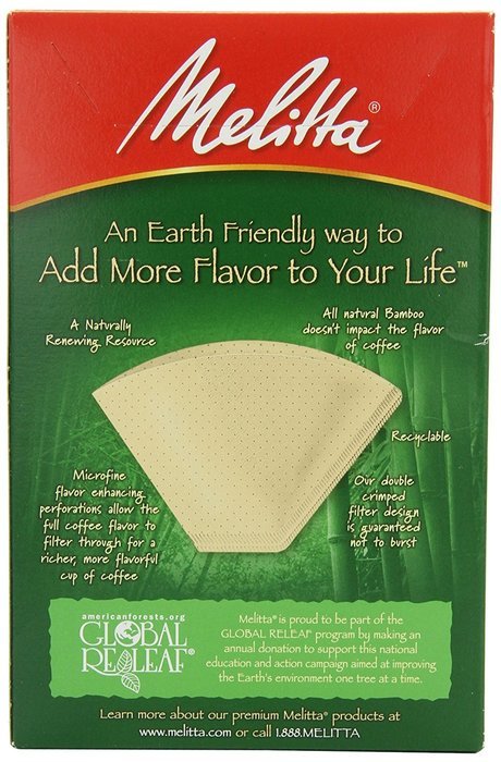 Melitta Cone Coffee Filters, Natural Brown, No. 4, 100-Count Filters (Pack of 6)