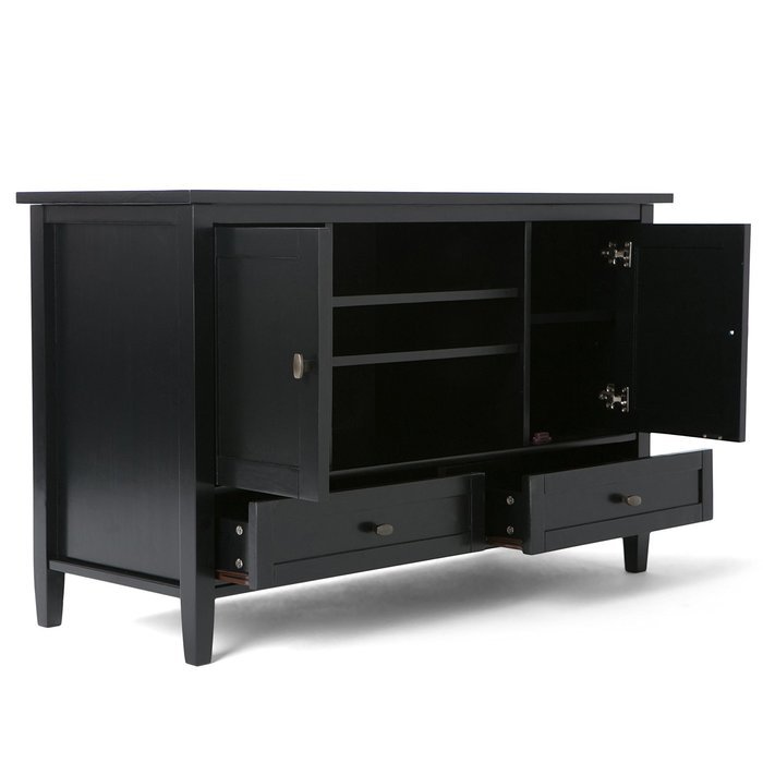 Simpli Home Warm Shaker TV Media Stand for TVs up to 52", Honey Brown N17