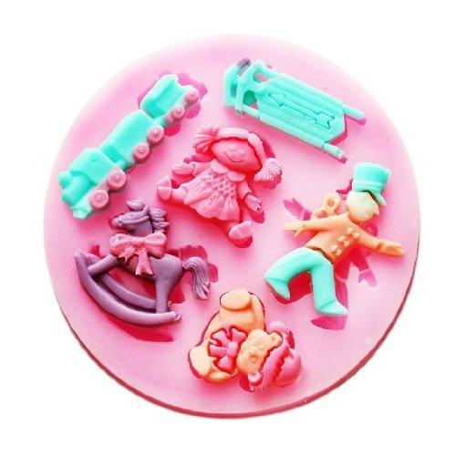 Wholeport Doll Fondant and Gum Paste Silicone Resin Candy Molds Baking Molds Cake Decoration 1 Hole
