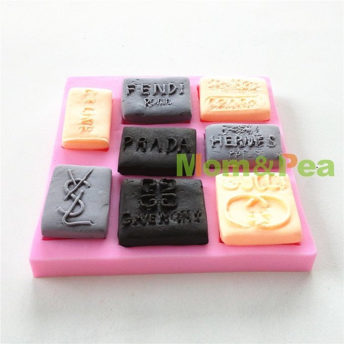 Mom&pea 0625 Logos Shaped Silicone Mould for Fondant Cake Sugar Paste Cake Decoration 3d Cake Toppers Mold 9.5... N3