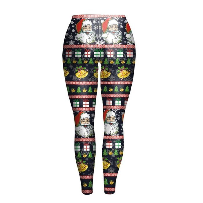 PHOTNO Fashion Women Lady Skinny Christmas Printed Stretchy Pants Leggings N2