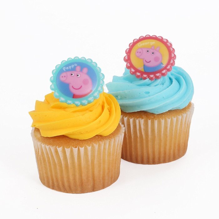 Bakery Crafts - Peppa Pig 24 Cupcake Topper Rings, 1.5" x 1.5" N2