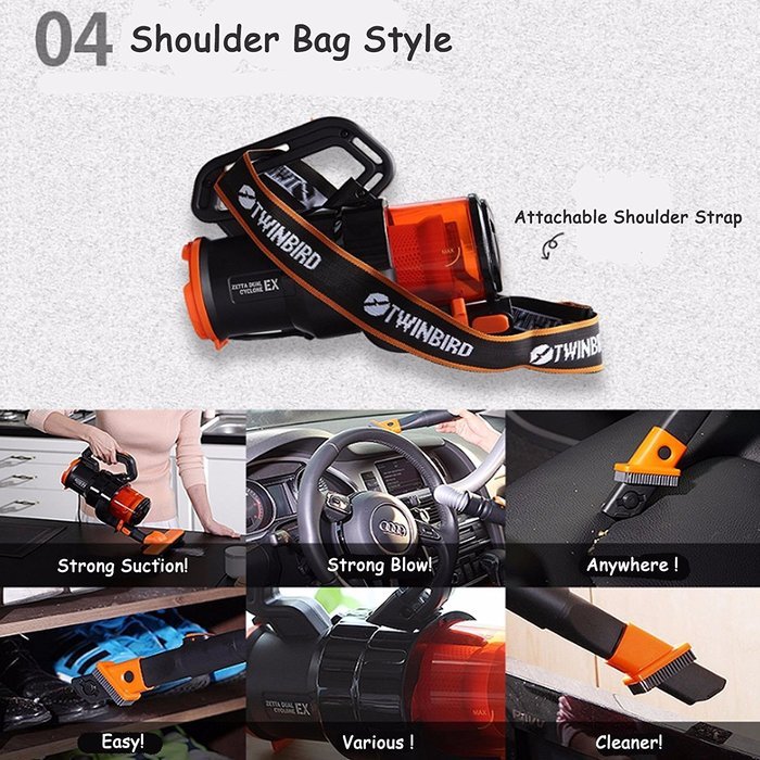Twinbird Ssenstorm TB-Q251 Power Handy Vacuum Cleaner with Blowing Washable Filter AC220V N2