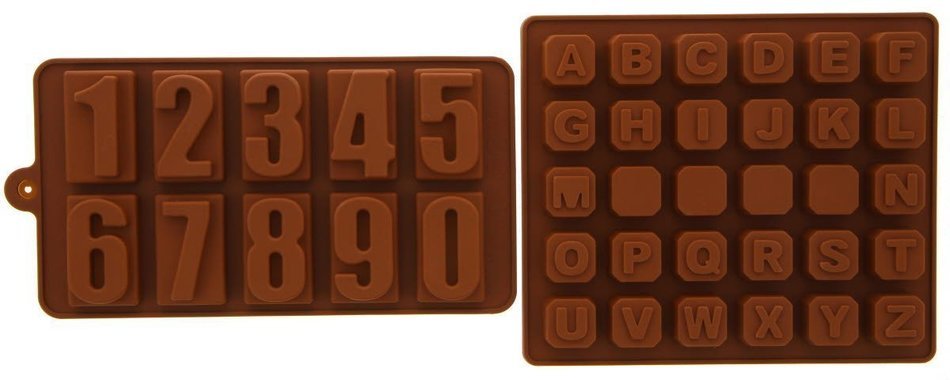 Yunko Alphanumeric Number and Alphabet Ice Cube Silicone Mold Chocolate Candy Mold Fondant Cake Decorating Mold... N4