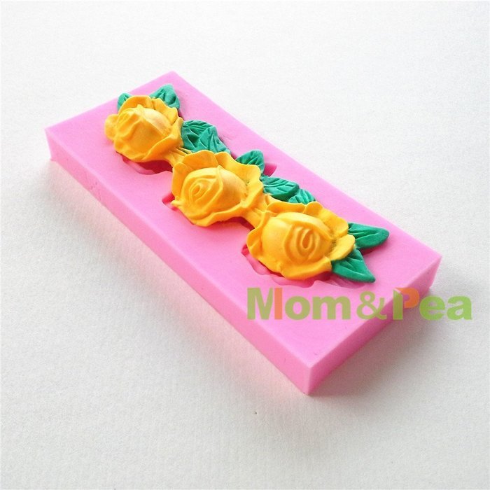 Mom&pea 0639 Flower Shaped Silicone Mould for Fondant Cake Sugar Paste Cake Decoration 3d Cake Toppers Mold 10.2... N3