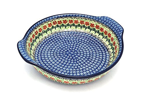 Polish Pottery Baker - Round with Grips - Large - Maraschino