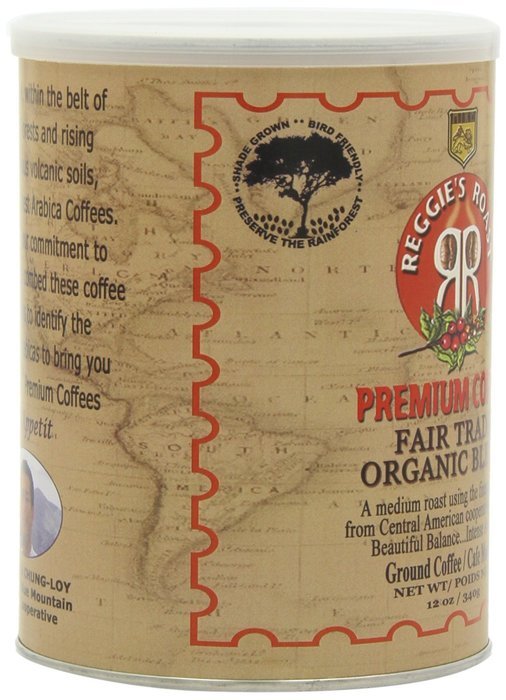 Reggie's Roast Organic, Fair Trade Ground Coffee, 12-Ounce Cans (Pack of 3) N2