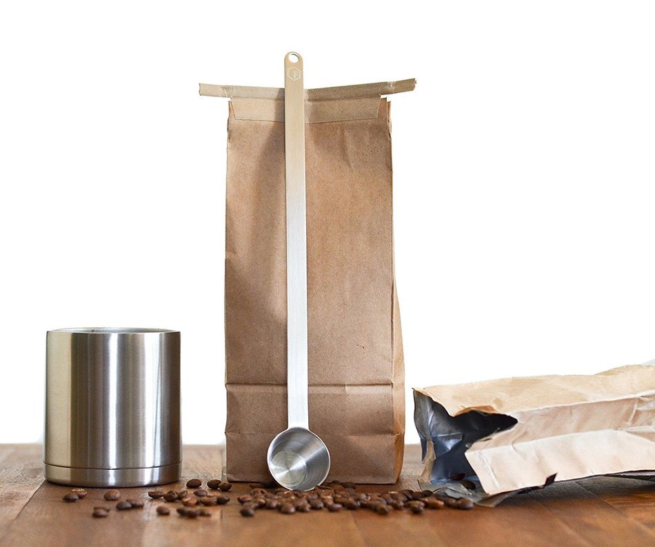 11.5" Extra Long Coffee Scoop - 1 Tablespoon - Premium Grade 18/8 Stainless Steel - Reaches Bottom of Coffee Bags N2