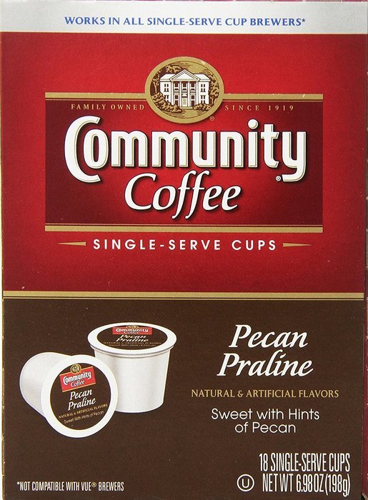 Community Coffee Pecan Praline, K-Cup for Keurig Brewers, 18 Count N5