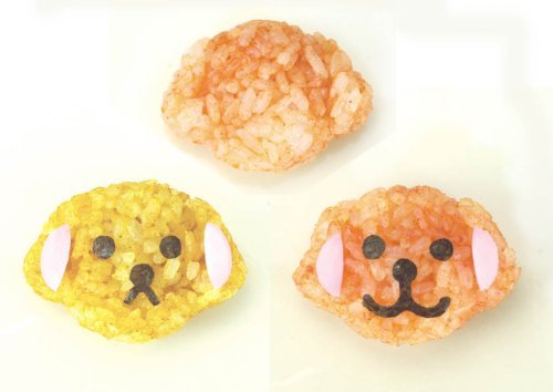 Arnest Nigitte-mitemite "neu" Sushi Rice Press Mold with Handle , Set of 5 (Elephant, Cat, Round, Dog, Rabbit)
