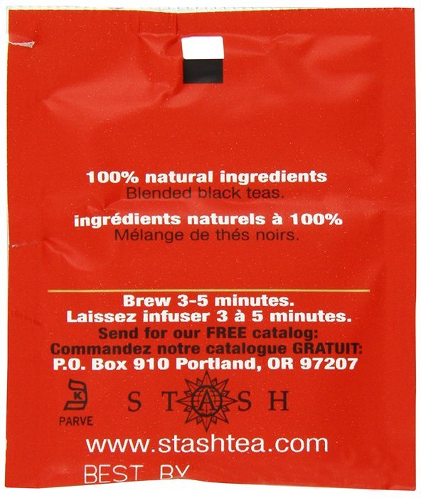 Stash Tea Double Bergamot Earl Grey Black Tea, 10 Count Tea Bags in Foil (Pack of 12) N16