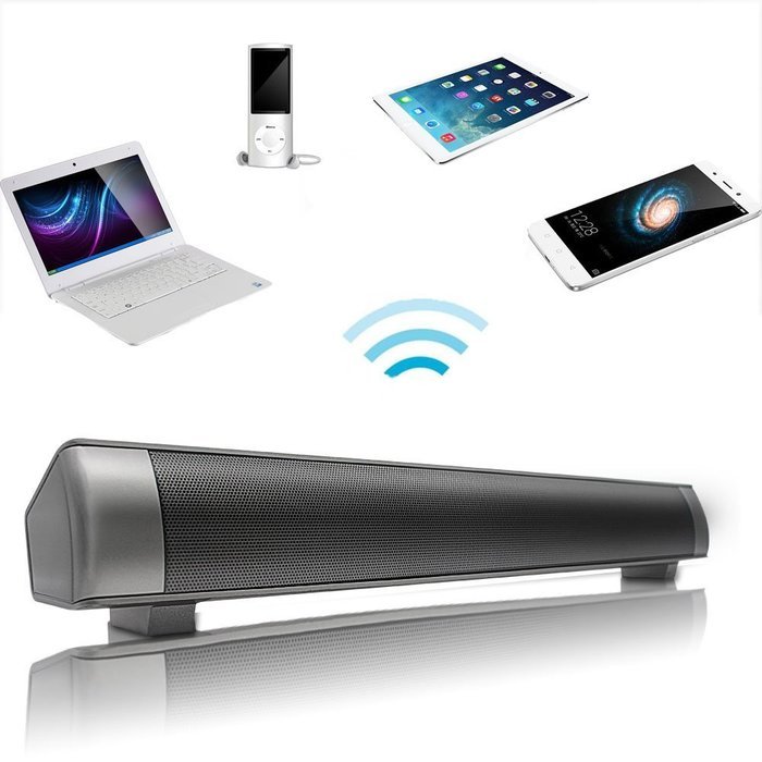 Elecsoul 10W (5Wx2) 3.0 USB Wireless Bluetooth Soundbar with Passive Radiators Support, 3.5 AUX and TF Card -... N2