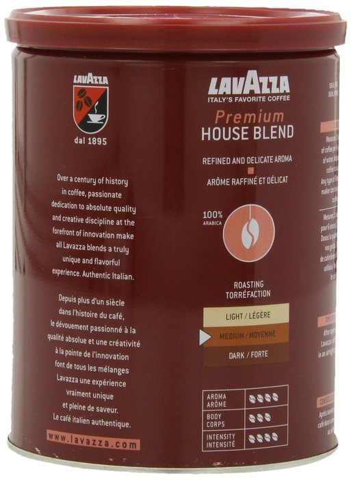 Lavazza Premium House Medium Roast Blend Coffee, 10-Ounce (Pack of 4) N6