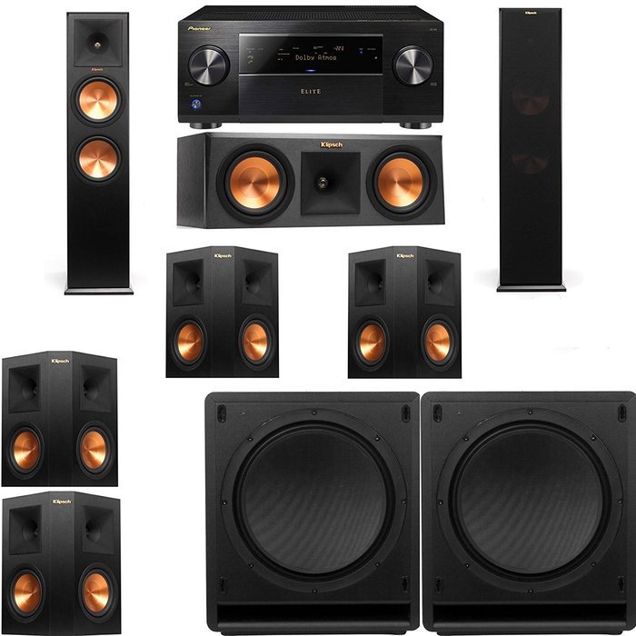 Klipsch RP-280F Tower Speakers-RP-250C-SW-112-7.2-Pioneer Elite SC-85