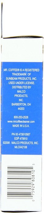 Mr. Coffee Coffeemaker Cleaner for All Automatic Drip Coffeemakers, 2-Ounce Box (Pack of 9) N2