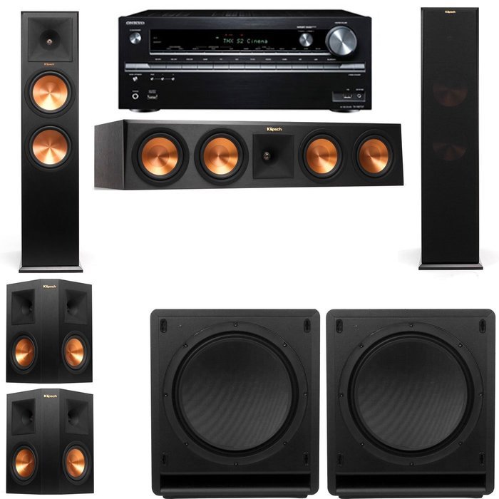 Klipsch RP-280F Tower Speakers-SW-112-5.2-Onkyo TX-NR838