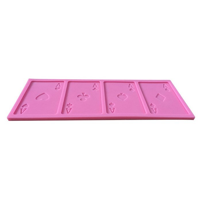 LYNCH A Poker Cards Design Fondant Cake Mold Soap Chocolate Mould For Kitchen Baking,Pink