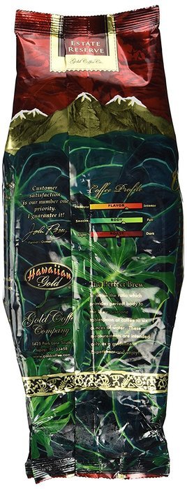 Hawaiian Gold Kona Ground Coffee Gourmet Blend 1 lb (454g) package N2