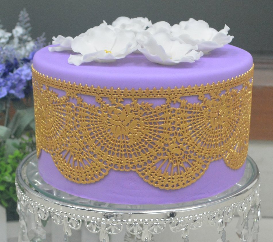 Art Nouveau SLM011 Large Silicone Lace Cake Mat Floral Mould Pattern