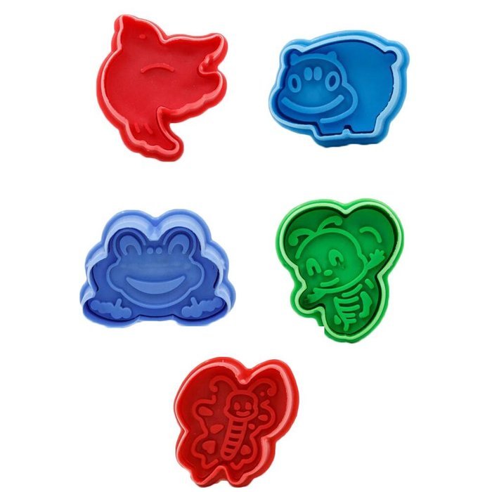 3D Plastic Mold Cut Biscuits Biscuit Baking Tools Set of 5