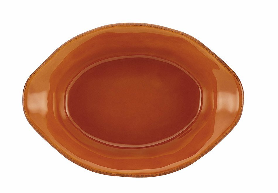 Rachael Ray Cucina Stoneware 2-Quart Oval Baker, Cranberry Red N10