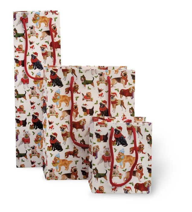 Boston International 6 Count Luv2Pak Gift Bags, Medium, Christmas Dogs N4