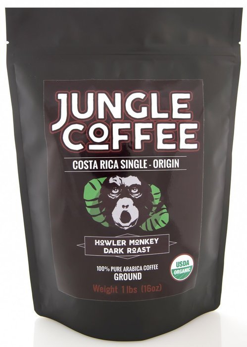 Jungle Coffee Ground | Costa Rican Organic Dark Roast Ground (1 lb) - Gourmet Best Ground Coffee 1 Pound Fresh...