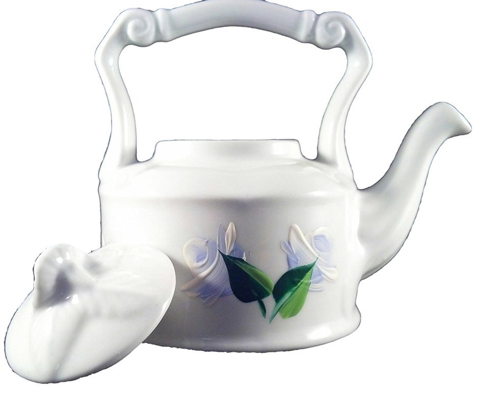 Hand-painted Small China Tea Kettle 4 Oz (Red Rosebuds) N5
