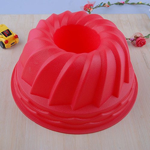 Lariy Swirl Bundt Ring Cake Bread Pastry Silicone Pan Bakeware Tray Mould Tool (Color: Random) N6