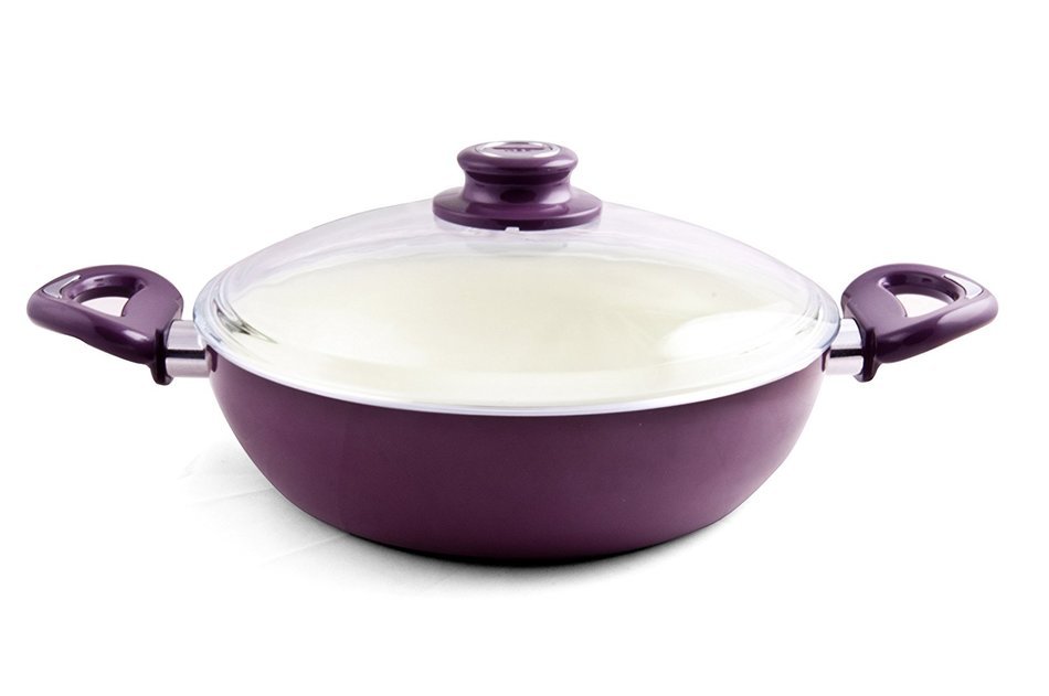 Essenso Ecotouch Lazio Enamel-Coated Low Dutch Oven with Nonstick Ceramic Interior, PTFE / PFOA Free, 3 Quart,... N16