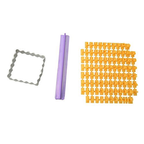 Great Value ZD153 Creative English Letters & Numbers & Stamp Pattern Cookie Mold Set Yellow & Purple