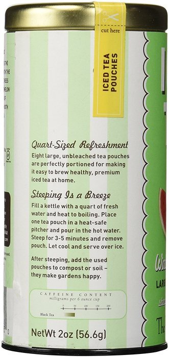 The Republic Of Tea Ginger Peach Black Iced Tea, 8 Large Iced Tea Pouches / 8 Quarts, Award-Winning Premium Black... N11